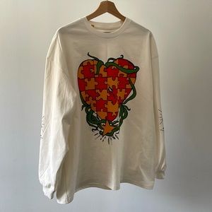 Gallery Dept. Puzzle Heart Long Sleeve Logo T Shirt